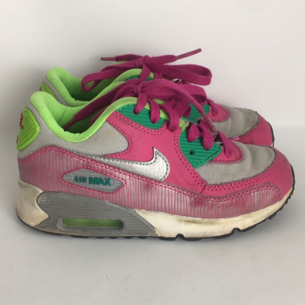 Nike Air Max 90 2014 Kids Sneaker Pink Grey Green Silver
